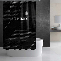 Шторка для душа AC Milan sport на темном фоне посередине, цвет: 3D-принт — фото 2