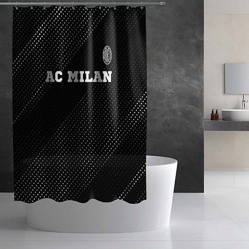 Шторка для ванной AC Milan sport на темном фоне посередине / 3D-принт – фото 2