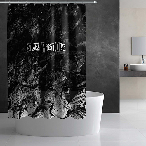 Шторка для ванной Sex Pistols black graphite / 3D-принт – фото 2