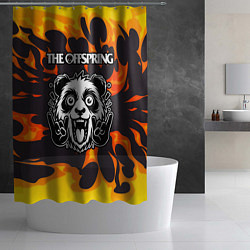 Шторка для душа The Offspring рок панда и огонь, цвет: 3D-принт — фото 2