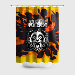 Шторка для душа Five Finger Death Punch рок панда и огонь, цвет: 3D-принт