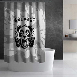 Шторка для душа Garbage рок панда на светлом фоне, цвет: 3D-принт — фото 2