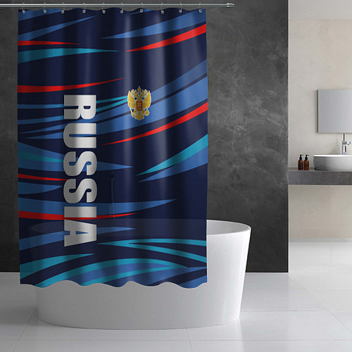 Шторка для ванной Россия - blue stripes / 3D-принт – фото 2