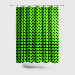 Шторка для душа Зелёные лепестки шестиугольники, цвет: 3D-принт