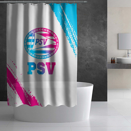 Шторка для ванной PSV neon gradient style / 3D-принт – фото 2