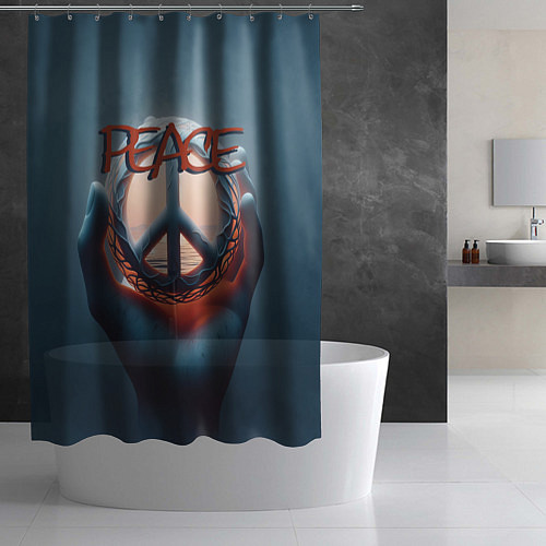 Шторка для ванной Знак мира в ладони / 3D-принт – фото 2