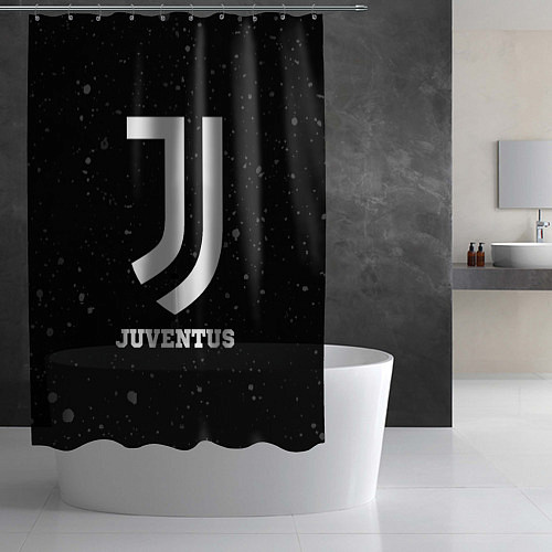 Шторка для ванной Juventus sport на темном фоне / 3D-принт – фото 2