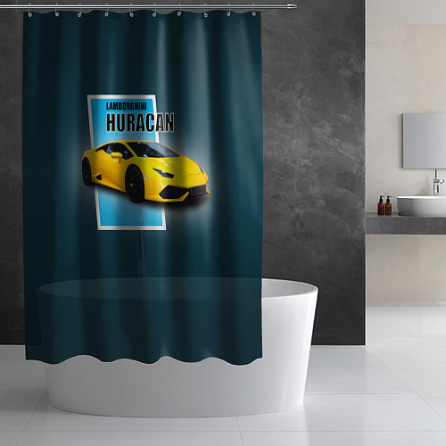 Шторка для ванной Спортивная итальянская машина Lamborghini Huracan / 3D-принт – фото 2