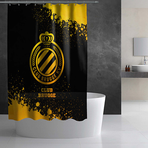Шторка для ванной Club Brugge - gold gradient / 3D-принт – фото 2
