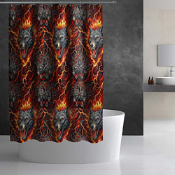 Шторка для душа Волки эпичный паттерн, цвет: 3D-принт — фото 2