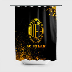 Шторка для душа AC Milan - gold gradient, цвет: 3D-принт