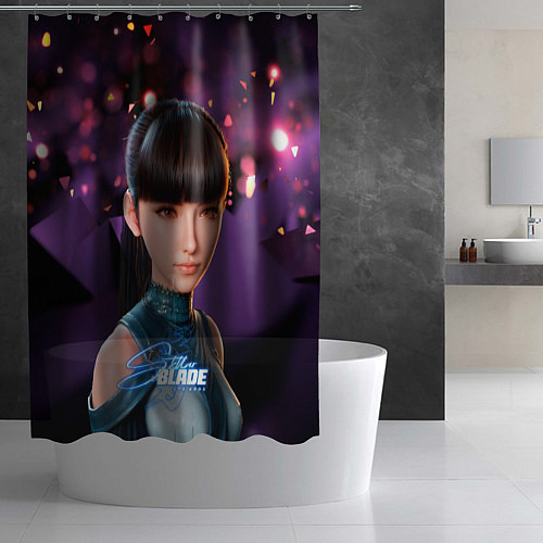 Шторка для ванной Stellar Blade Eve purple / 3D-принт – фото 2
