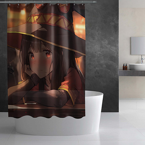 Шторка для ванной Konosuba Мэгумин cute / 3D-принт – фото 2