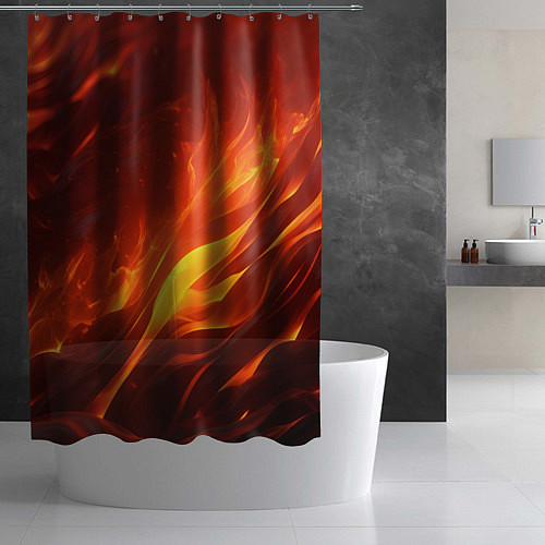 Шторка для ванной Яркие языки пламени / 3D-принт – фото 2