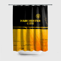 Шторка для душа Manchester City - gold gradient посередине, цвет: 3D-принт