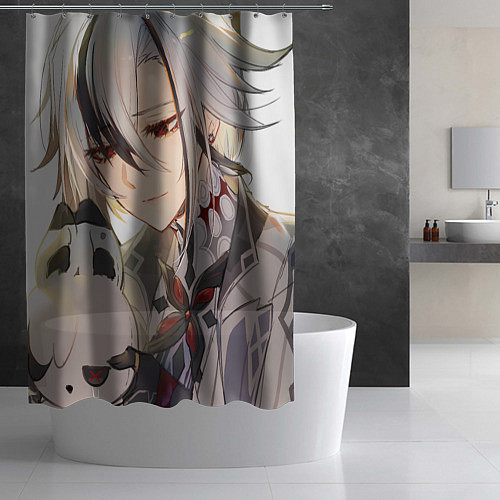 Шторка для ванной Genshin Impact Арлекино draw / 3D-принт – фото 2