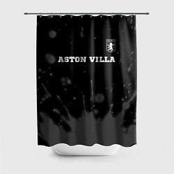 Шторка для душа Aston Villa sport на темном фоне посередине, цвет: 3D-принт