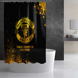 Шторка для душа Manchester United - gold gradient, цвет: 3D-принт — фото 2