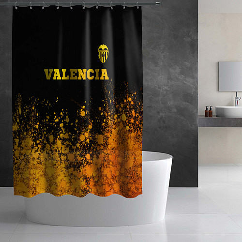 Шторка для ванной Valencia - gold gradient посередине / 3D-принт – фото 2