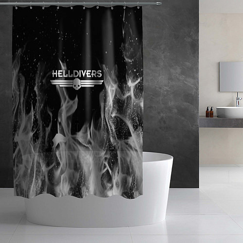 Шторка для ванной Helldivers: Grey Smoke / 3D-принт – фото 2