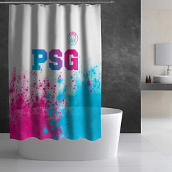 Шторка для душа PSG neon gradient style посередине, цвет: 3D-принт — фото 2