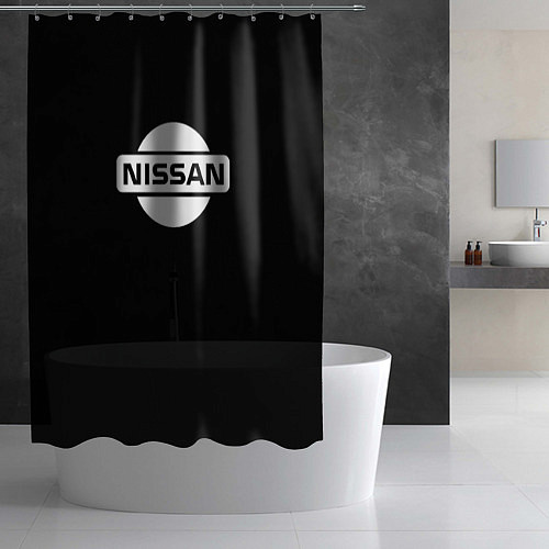 Шторка для ванной Nissan logo white / 3D-принт – фото 2