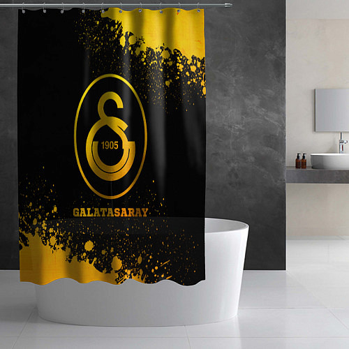Шторка для ванной Galatasaray - gold gradient / 3D-принт – фото 2