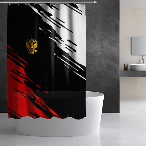 Шторка для ванной Герб РФ краски текстура абстрактные / 3D-принт – фото 2