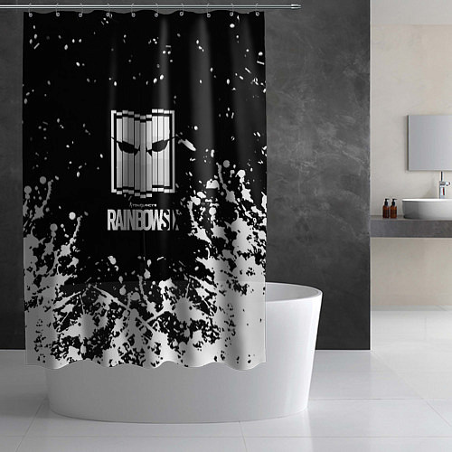 Шторка для ванной Rainbow six стелс лого краски / 3D-принт – фото 2