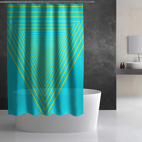 Шторка для ванной Треугольники уходящие в даль / 3D-принт – фото 2