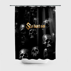 Шторка для душа Sabaton - logo rock group, цвет: 3D-принт