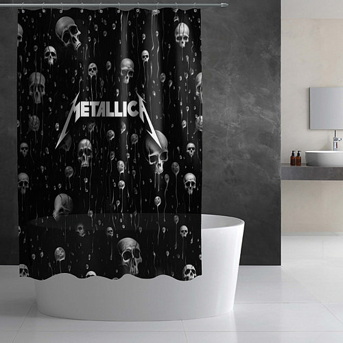 Шторка для ванной Metallica - rock / 3D-принт – фото 2