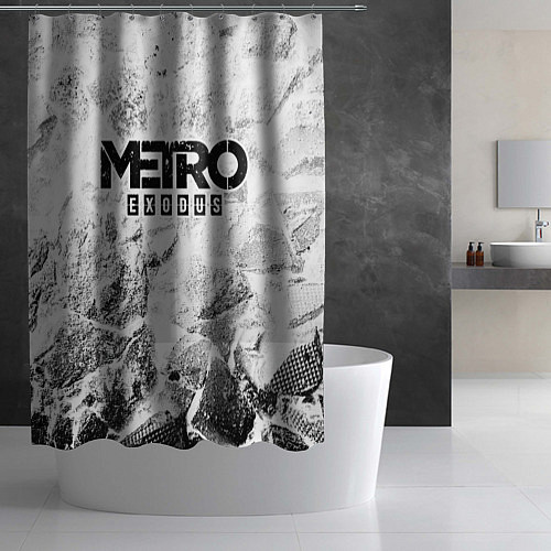 Шторка для ванной Metro Exodus white graphite / 3D-принт – фото 2