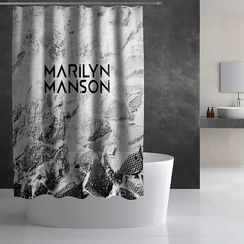 Шторка для ванной Marilyn Manson white graphite / 3D-принт – фото 2