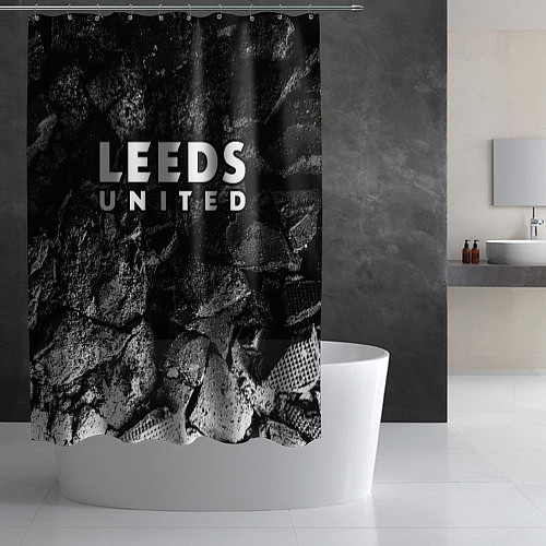 Шторка для ванной Leeds United black graphite / 3D-принт – фото 2