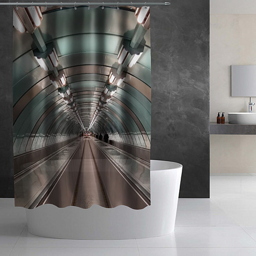 Шторка для ванной Траволатор на станции метро Спортивная в Петербург / 3D-принт – фото 2
