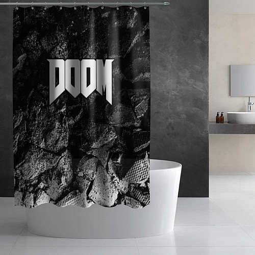 Шторка для ванной Doom black graphite / 3D-принт – фото 2
