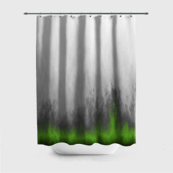 Шторка для душа Абстрактное пламя зеленое, цвет: 3D-принт