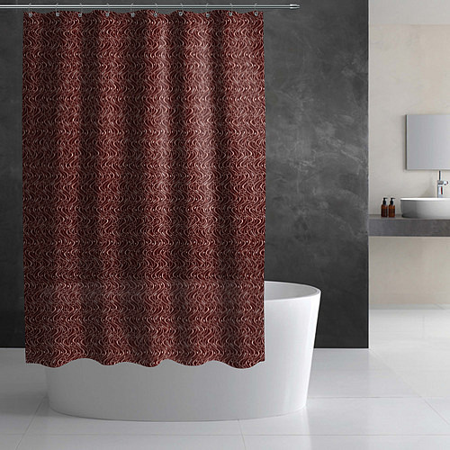 Шторка для ванной Тёмный красный волнистый текстурированный / 3D-принт – фото 2
