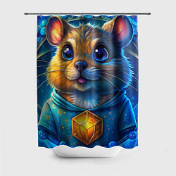 Шторка для душа Криптовалютный хомяк, цвет: 3D-принт