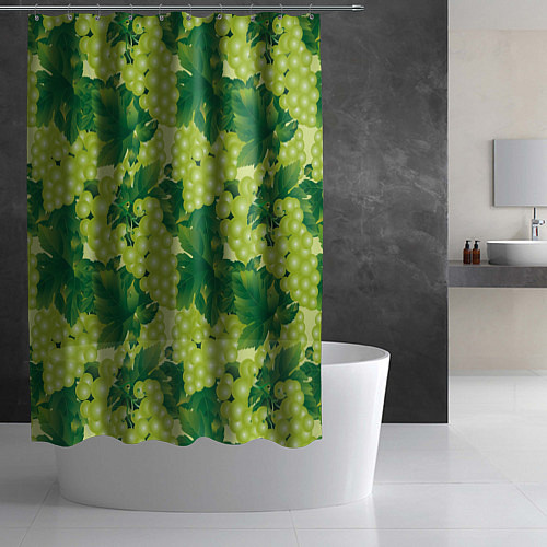 Шторка для ванной Виноградный паттерн / 3D-принт – фото 2