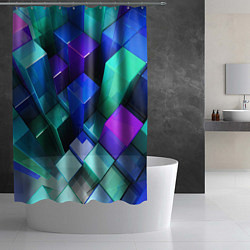 Шторка для душа Неоновые кубы текстура, цвет: 3D-принт — фото 2
