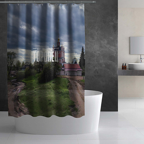 Шторка для ванной Торопец Корсунско-Богородский собор / 3D-принт – фото 2