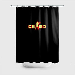Шторка для душа CSGO огненное лого, цвет: 3D-принт
