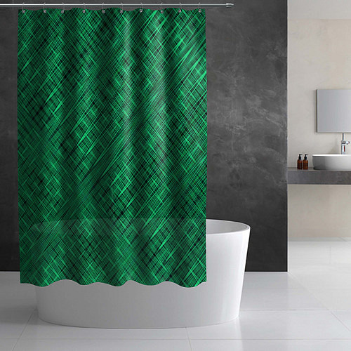 Шторка для ванной Насыщенный зелёный текстурированный / 3D-принт – фото 2