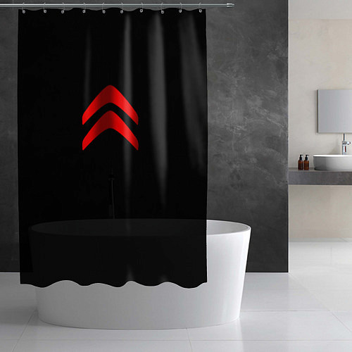Шторка для ванной Citroen logo red / 3D-принт – фото 2