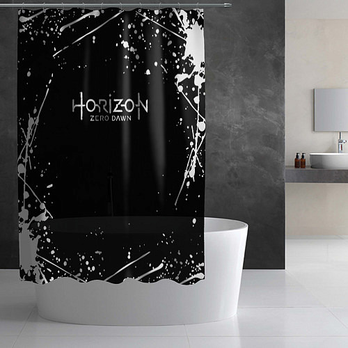 Шторка для ванной Horizon Zero Dawn всплеск красок / 3D-принт – фото 2