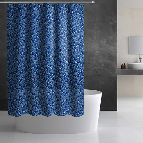 Шторка для ванной Светлый синий в мелкий рисунок / 3D-принт – фото 2