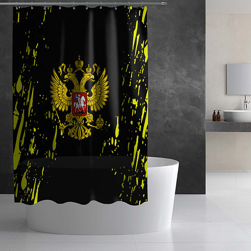 Шторка для ванной Borussia жёлтые краски / 3D-принт – фото 2