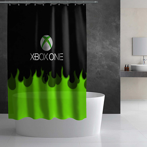 Шторка для ванной Xbox green fire / 3D-принт – фото 2